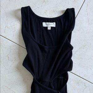L*Space Black Ribbed maxi dress